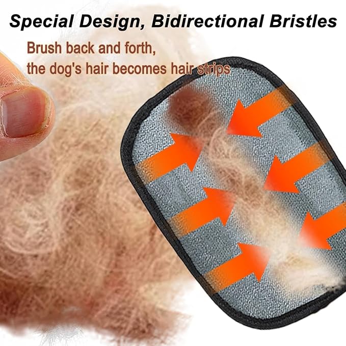 Morphcontainerpet Pet Hair Removal Gloves - Electrostatic Reusable for Cats & Dogs, Furniture, Carpet, Car Seats (1.2 oz) (3pcs)