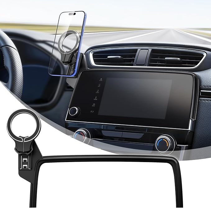 Car Phone Holder for Honda CRV 2017 2018 2019 2020 2021 2022: Magnetic Screen Cell Phone Mount for CR-V 5/7 Inch Touchscreen Accessories - 360�� Rotation Compatible with MagSafe for iPhone Samsung