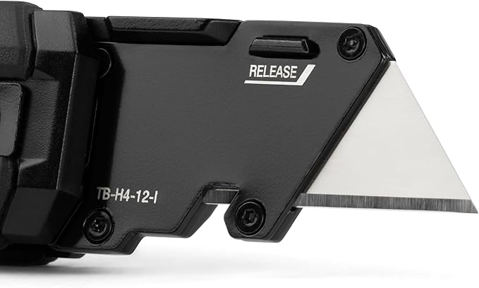 ToughBuilt – Prybar Utility Knife, Heavy-Duty Folding Utility Knife with Built-In Prybar, Scraper Edge, Wire Cutter, and Quick-Change Blade Release, All-Metal Construction (TB-H4-12-I)
