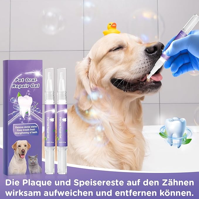 6Pcs Pet Oral Repair Gel, Dog Oral Repair Gel, Pet Breath Freshener for Cats and Dogs, Removes Tartar, Keeps Breath Fresh, Strengthens Teeth,No Brushing Oral Care Cleaner,3ML