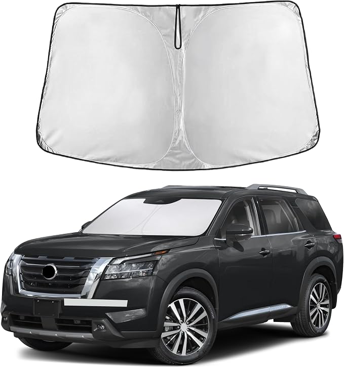 EcoNour Windshield Sunshade Compatible for Nissan Pathfinder 2022-2024 2025 2026, Sun Visor for Front Windshield & Window Sun Shade Cover, UV Heat Blocker & Protector, Car Accessories