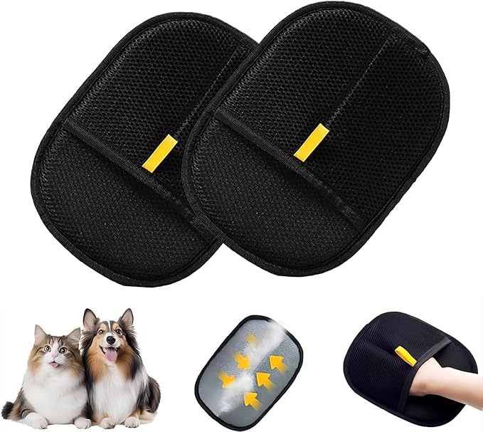2025 New Pet Hair RemovalGlove,Upgraded Animal Fur Removal Tool,Yomi Pet HairRemoverGlove,WashableReusable Double Sided Static Pet Hair Removal Glove forCouch,Furniture,Carpet,CarSeat.