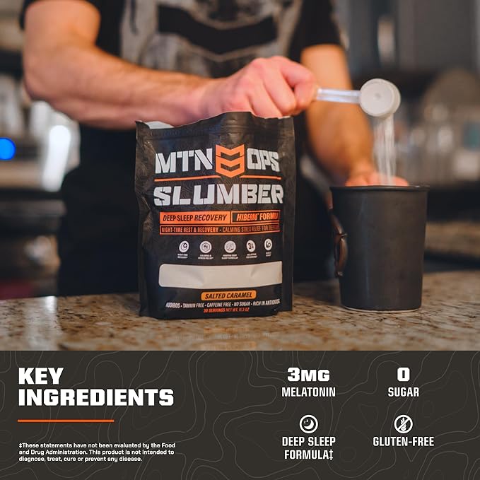 MTN OPS Slumber Sleep Aid for Muscle Recovery & Deep Sleep, Sleepy Cider Sleep Support Powder Drink Mix, 30 Servings