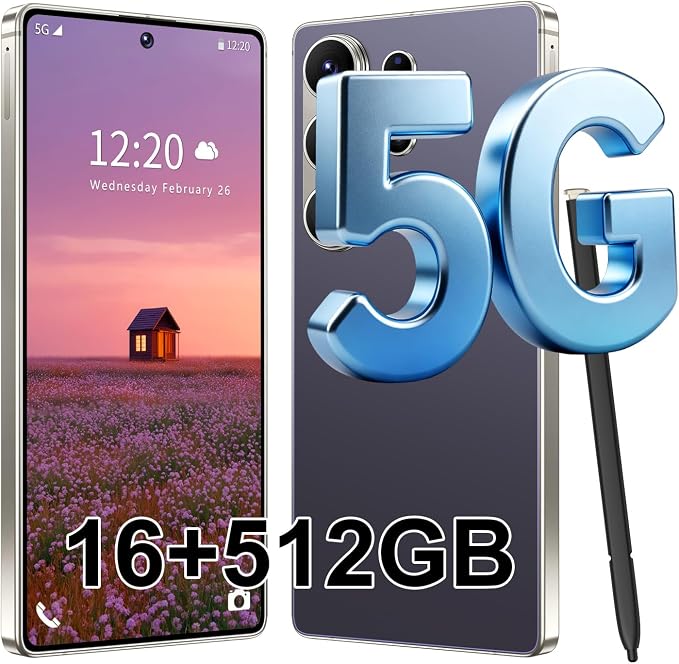 S26 Ultra 5G Unlocked Smartphone,16GB+512GB Cell Phone for Android 15, 6.99" Unlocked Cell Phone, 7000mAh, 68MP+108MP Dual Camera/Dual SIM/Fingerprint Lock/Face���Deep Purple