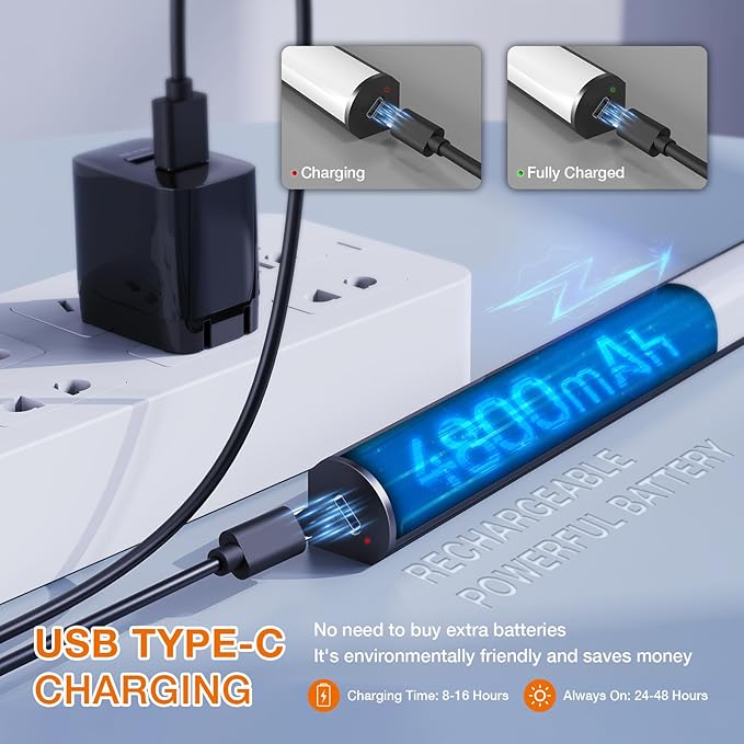 Under Cabinet Lighting Wireless with Remote,Rechargeable Battery Operated Closet Lights,3 Color Magnetic Dimmable led Strip Lights,Under Counter Lights for Kitchen,Shelf,Bedroom (Black-2PCS, 80cm)
