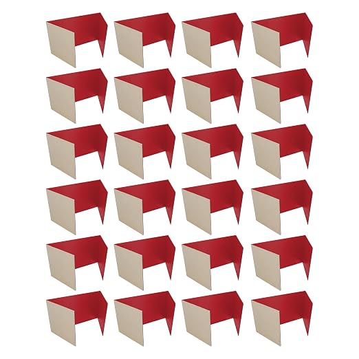 Flipside Products 18”x 48” Red Study Carrel, Privacy Boards, Student Privacy and Focus Booth for The Classroom, Desk Divider Cubby for Tests, Made in USA - 24 Pack