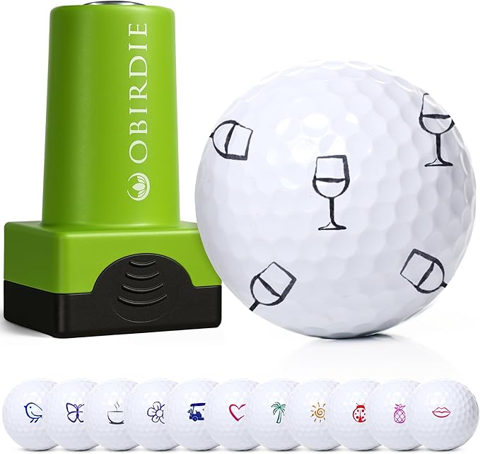 Self-Inking Golf Ball Stamp | Chic & Fun Golf Ball Stamper | Fast-Drying, Waterproof Golf Ball Marker Stamp | Reusable Golf Accessories for Women | Golfer Gifts | Golf Gadgets