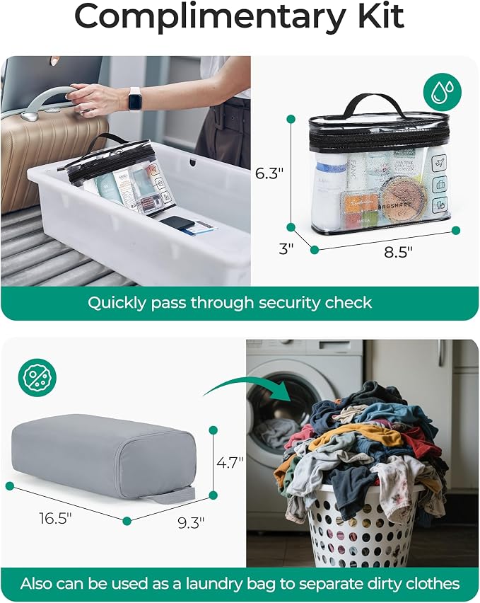 BAGSMART Duffle Bag for Travel, Gym Bag for Women, Weekender Carry on Bag | PVC Wet Pocket, Airline Approved Personal Carry-on Size, Fits Under-seat, One Bag for Gym, Travel, Hospital, Overnight