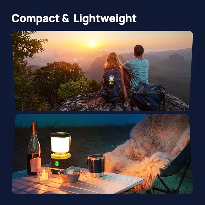 LED Camping Lantern, Consciot Battery Powered LED Lantern Flashlight, 1000LM, 4 Light Modes, IPX4 Waterproof, Survival Kits for Indoor Outdoor, Emergency Light for Home Power Outages, Hurricane, Storm