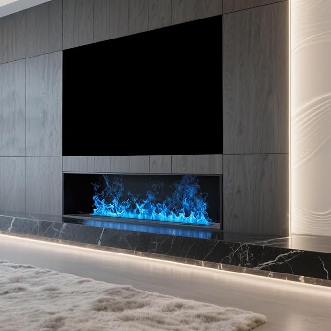 3D Water Vapor Fireplace Smart APP Electric Flame Decoration Steam Fireplace Humidifier for Office, Home, Hotel,Restaurant(Color,78.7")
