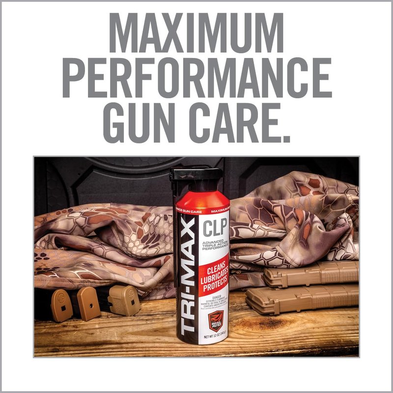 Real Avid Tri-Max 12oz CLP Gun Cleaning Oil - Long Lasting Gun Cleaner Spray w/Two-Position Nozzle Straw Excels in Extreme Temperatures