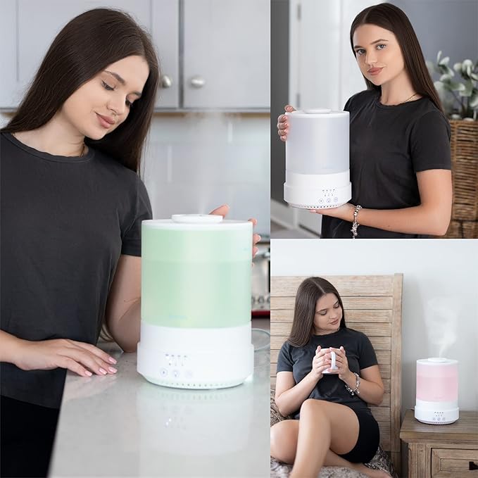 BlueHills Premium Set of Two Large 2500 ML and 4000 ML XL Essential Oil Diffusers Humidifier Combo for Large Room Home with Décor LED Lights Great Gift – Value Pack of White