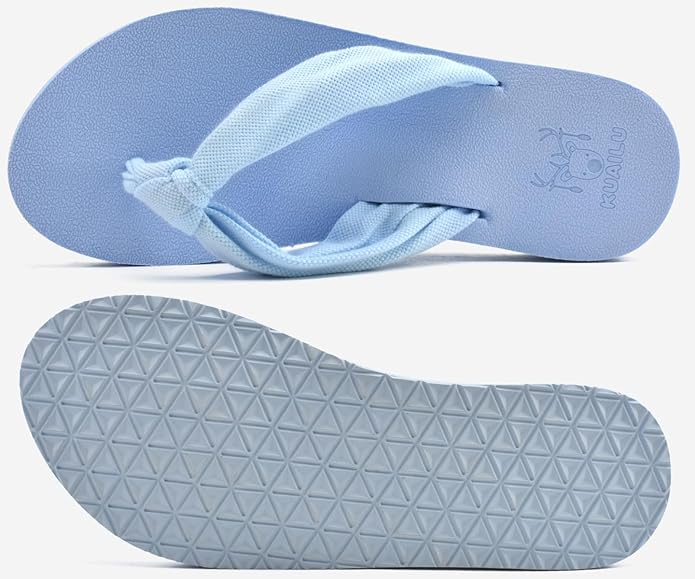 KuaiLu Flip Flops for Women with Arch Support Yoga Mat Comfortable Summer Beach Walking Thong Cushion Sandals Slip On Indoor Outdoor