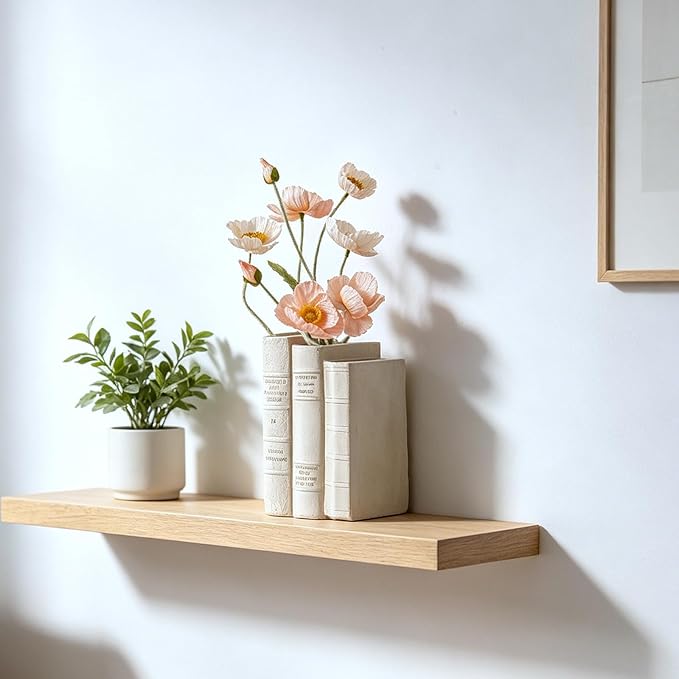 Book Shaped Vase for Flowers - Resin Decorative Vase Cream Fake Books for Bookshelf Bedroom Office Home Décor Gifts for Book Lovers Modern Aesthetic 5.5 * 4.5 * 7.5 Inch Guichifun