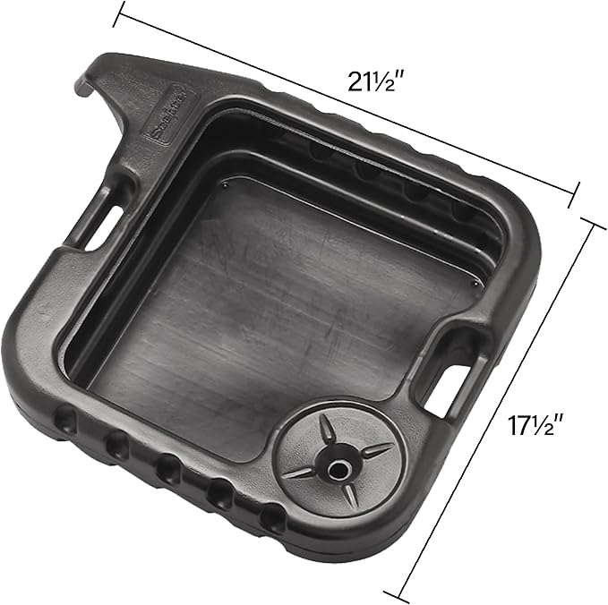 Scepter AMKIT01 15.5 Quart Oil Drain Pan with Pour Spout and 18-Inch Mechanics Funnel Kit for Automotive Fluids Including Engine Oil, Anti-Freeze, Transmission Fluid and More, Black (Pack of 2)
