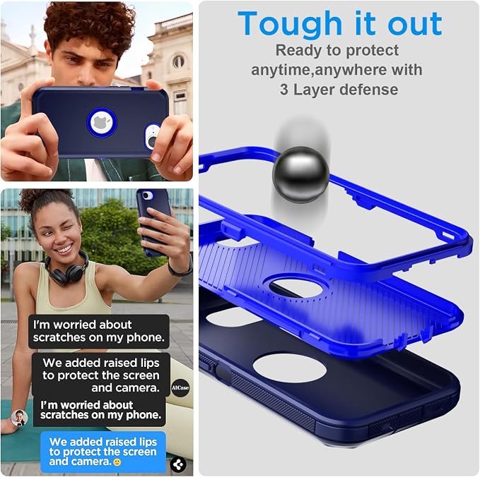 AICase for iPhone 17e/iPhone 16e Case 2026,Heavy Duty Drop Protection Full Body Rugged Shockproof/Drop Proof/Dust proof Military Protective Tough Durable Cell Phone Cover for iPhone 17e/16e 6.1"_1