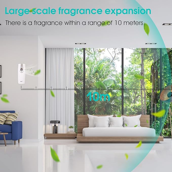 New Air Freshener Spray Automatic Fragrance Dispenser Compatible with Glade and Airwick Refill Can 5.51"x 2.6", Free Standing/Wall Mounted Auto Air Freshener Holder for Home and Bathroom