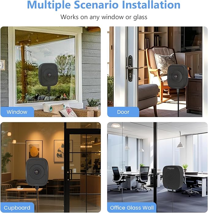 3K 5MP Window Camera for Home Security Indoor Magnetic Mount, 2Pack No Drill 5GHz&2.4GHz WiFi 6, Outdoor Monitoring Through Glass, Full Color Night Vision, 24/7 AI Smart Detection Recording