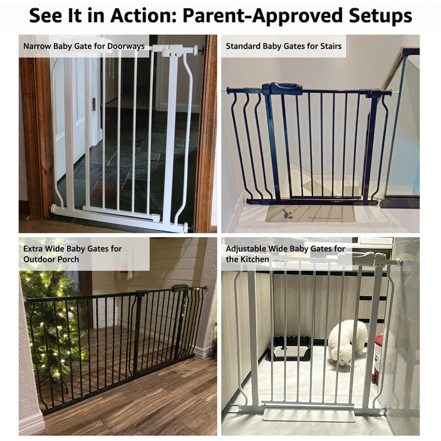Extra Wide 62-67 Inch Baby Gates for Stairs, Doorways - No Drilling, Pressure Mounted Pet Gates for Kids & Dogs