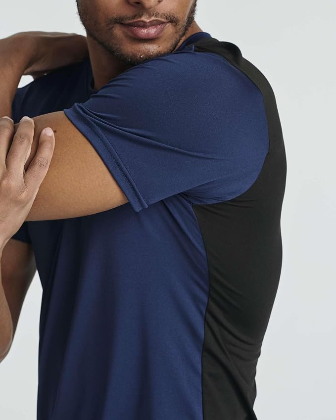 5 Pack Men's Dry Fit Short Sleeve T-Shirt Gym Workout Athletic Running Tee | Cooling, Moisture-Wicking, Crew Neck, Quick-Dry, Breathable, Active, Exercise, Fitness, Basketball, Cycling, Hiking, Tennis
