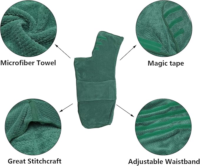 Geyecete Pineapple Grid Fast Drying Super Absorbent Dog Cat Bath Robe Towel - Green - S