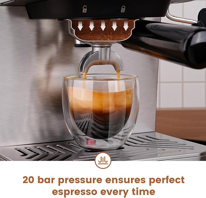 Gevi 20 Bar Espresso Machine, Programmable Coffee Maker with Milk Frother | Budget under$100; Removable Water Tank; Produce Good Crema; Include Necessary Accessories; Can Make Americanos; Easy to Clean