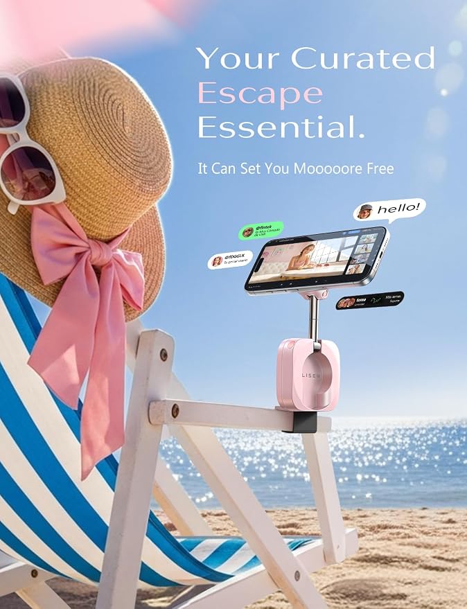 LISEN Airplane Travel Essentials for Flying Airplane Phone Holder for Desk | Pink Office Desk Accessories And Decor Room Decor For Women Airplane Gadgets For Long Flights Magsafe Phone Accessories