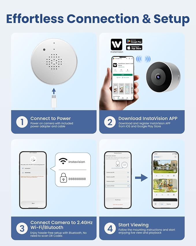 2K Window Camera, WiFi 6 Indoor Camera for Home Security, Full-Color Night Vision, Motion Detection, Anti-Glare Through Glass, No Drill, 24/7 Recording, Renter-Friendly