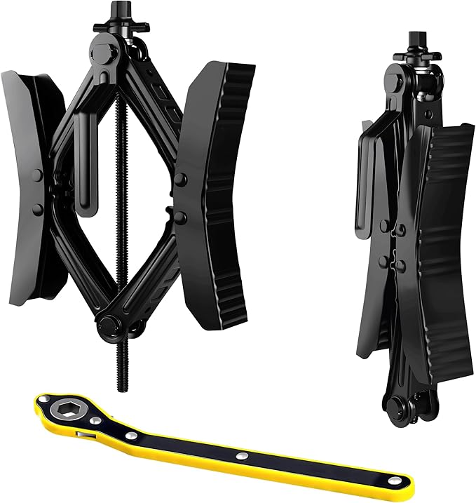 Camper Wheel Chock Stabilizer 2 Sets for RV Travel Trailer Heavy Duty RV Tire Scissor Locking X Chock RV Stabilizer Wheel Chock Anti-Move Tire Wheel Chock