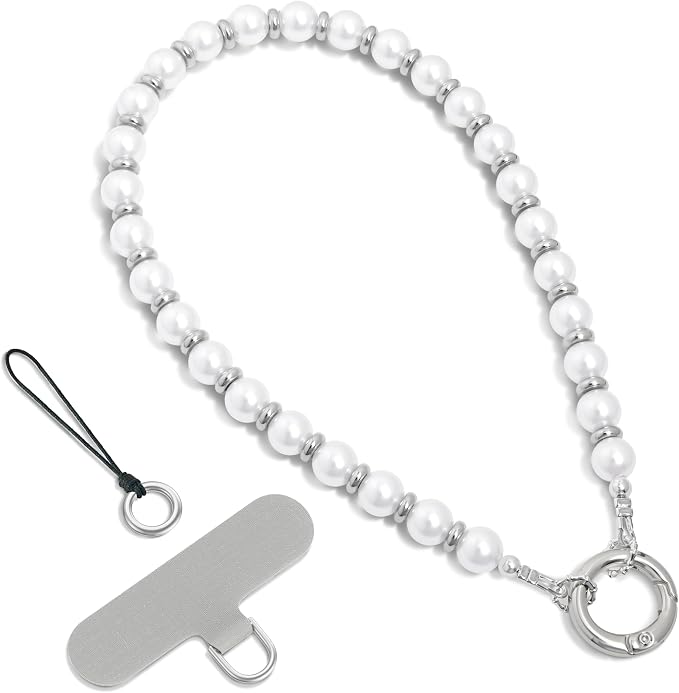 SURPHY Phone Charm, Handmade Beaded Phone Wrist Strap with Tether Tab | Phone Charm Strap, Phone Chain with Premium Metal Buckle, Wrist Strap Fits Cellphone Cases, Wallets, Bags, Keys