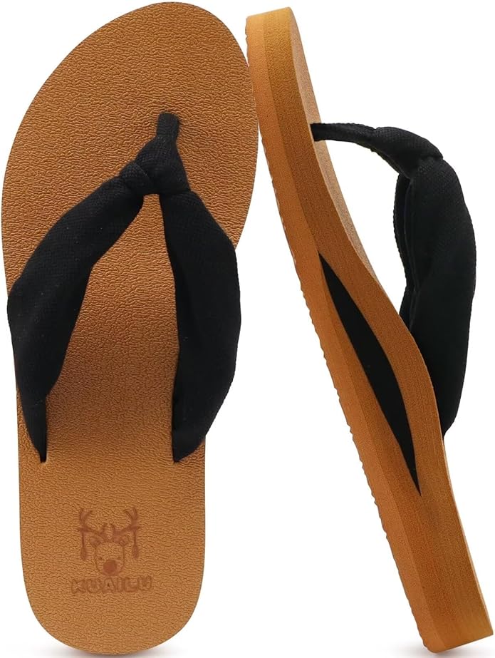 KuaiLu Flip Flops for Women with Arch Support Yoga Mat Comfortable Summer Beach Walking Thong Cushion Sandals Slip On Indoor Outdoor