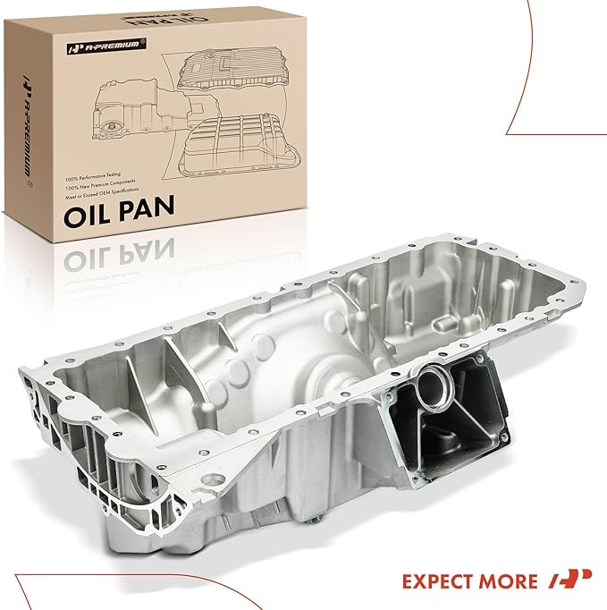 A-Premium Engine Oil Pan Sump with Drain Plug Compatible with BMW X5 2014-2018, X6 2015-2019, 3.0L, GAS