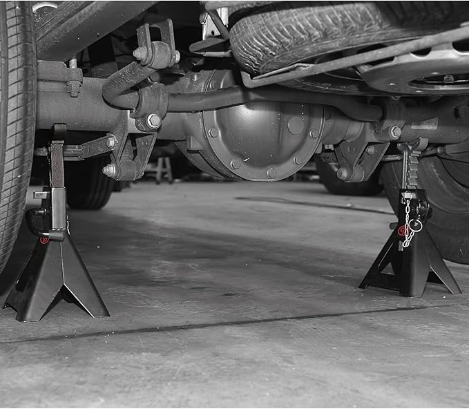 Chicago Pneumatic CP82020 - Jack Stands, 2 Ton (2T), Light Vehicle, Lifting Height 11.02-16.73 Inch (Pair)