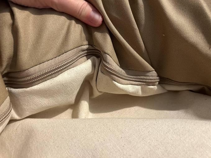Organic Cotton Canvas Dog Bed: Removable Cover, Natural Fill - Made in USA (Tan, Medium 28" x 8" inches)