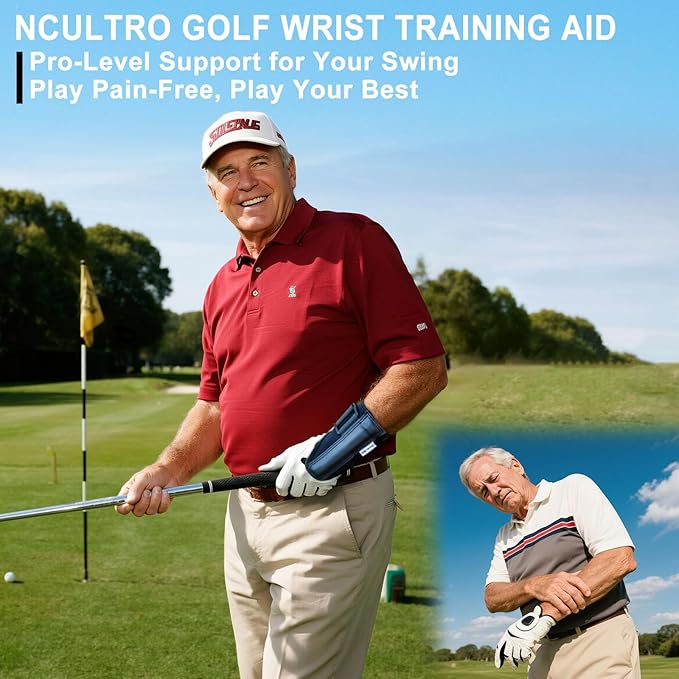 Golf Wrist Brace | Golf Wrist Training Aid - Adjustable Wrist Trainer & Swing Training Aid with Internal Medical-Grade Splint for Left/Right Handed | Golf Wrist Hinge Trainer for Injury Recovery