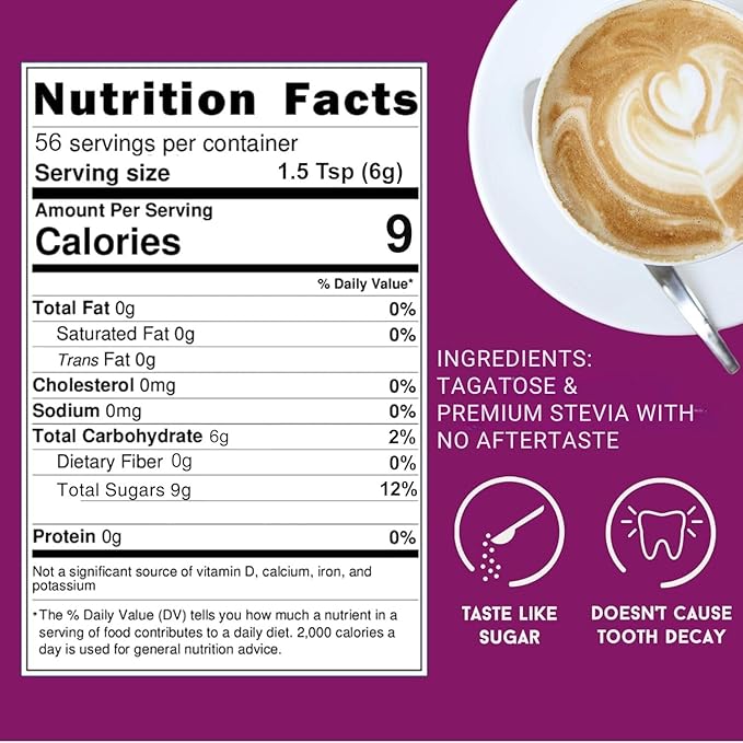 AluSweet Tagatose + Stevia Natural Low-Calorie Sweetener - 36oz 2:1 Replacement - Prebiotic, Keto & Diabetic-Friendly, Gluten & Lactose-Free, Sugar Substitute, Ideal for Baking, No Aftertaste