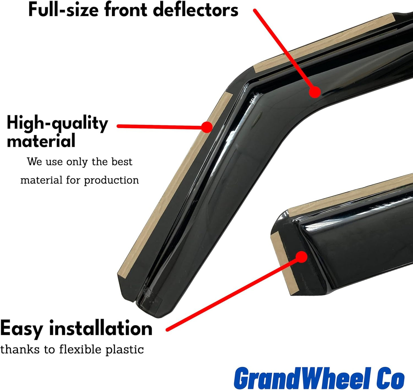 Window Deflectors Smoke Tinted in-Channel Side Window Vent Visor Deflectors Rain Guards Compatible with Ascent 2019-2025 - 4pcs. GW0882
