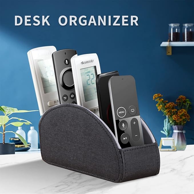 YAPISHI Remote Control Holder, 5 Rooms Desk Organizer and Decorations for Living Room, Bedside Table Remotes Caddy for TV Controllers/Makeup Brush Pen/Office Stationery/Art Supplies/Eyeglasses