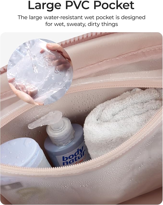 BAGSMART Duffle Bag for Travel, Gym Bag for Women, Weekender Carry on Bag | PVC Wet Pocket, Airline Approved Personal Carry-on Size, Fits Under-seat, One Bag for Gym, Travel, Hospital, Overnight