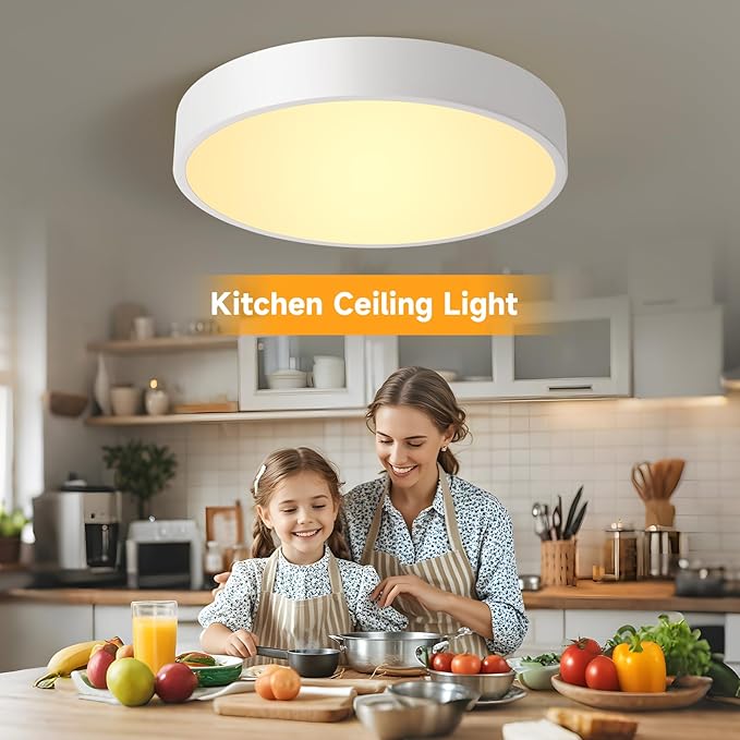 White Flush Mount Ceiling Light 12 inch LED Dimmable Ceiling Lamp 24W 5CCT(2700K-5000K) Bedroom Lamp Entryway Light Fixture for Bedroom Foyer Kitchen Entryway Closet Hallway