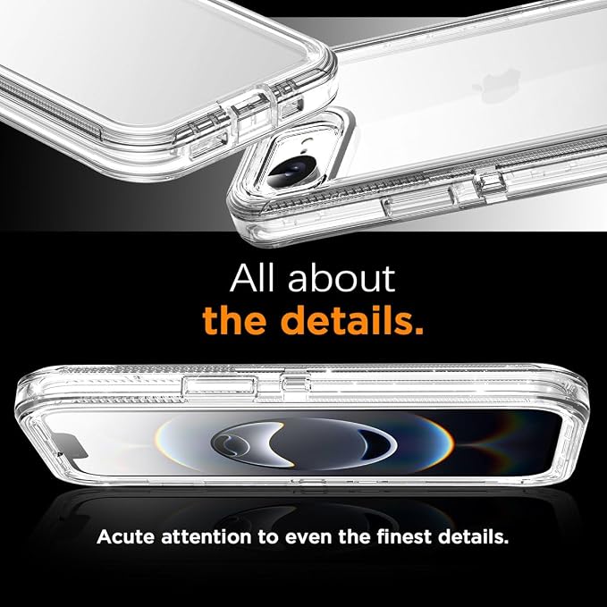 AICase for iphone 17e Case/iphone 16e Case Clear 2026 3 in 1 Heavy Duty Drop Protection Full Body Rugged Shockproof/Dust Proof 3-Layer Military Protective Tough Durable Cover for iphone 17E/16E 6.1"_1
