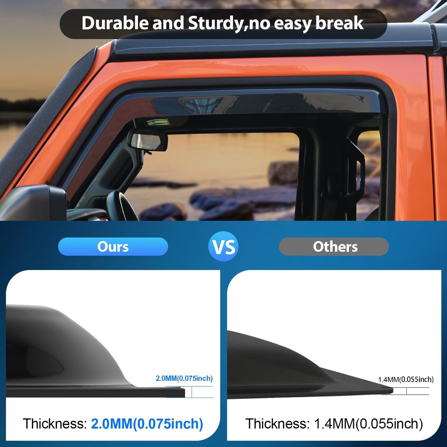 Nilight Window Visor Compatible with Chevy Silverado 1500/Avalanche 2007 2008 2009 2010 2011 2012 2013 GMC Sierra 1500/Silverado/Sierra 2500-3500HD Crew Cab Yukon XL in Channel Rain Guards