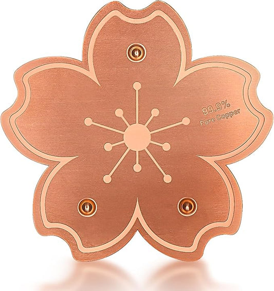 99.99% Pure Copper Bird Bath Disk, Triple-Point Support Design Lower Cleaning Frequency for Physical Safe Water Purify Outdoor Bird Bowls All-Season