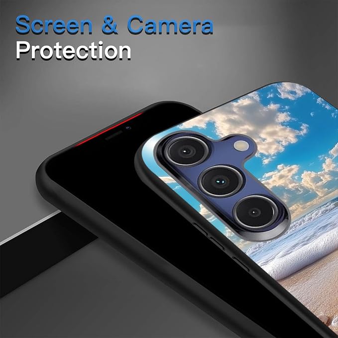 Designed for Galaxy S24 FE Phone Case,Slim Silicone Shockproof Protective Case for Galaxy S24 FE 6.7 inch,Beach Shell