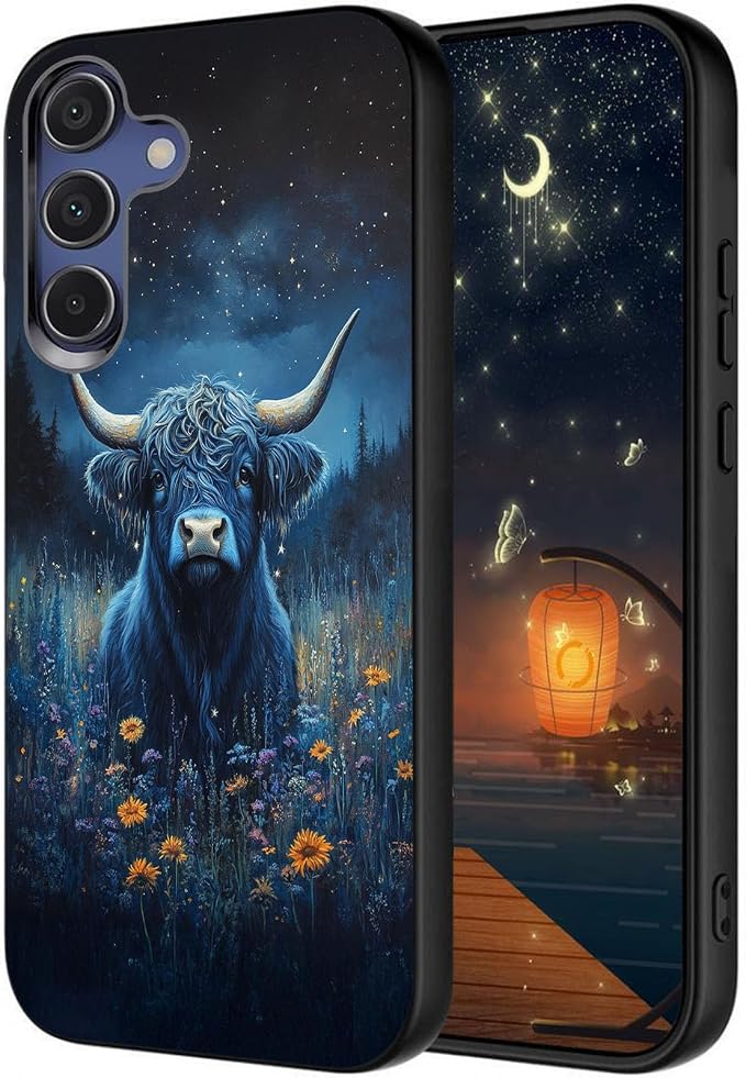 Designed for Galaxy S25 FE Phone Case,Slim Silicone Shockproof Protective Case for Galaxy S25 FE 6.7 inch,Cute Highland Cow