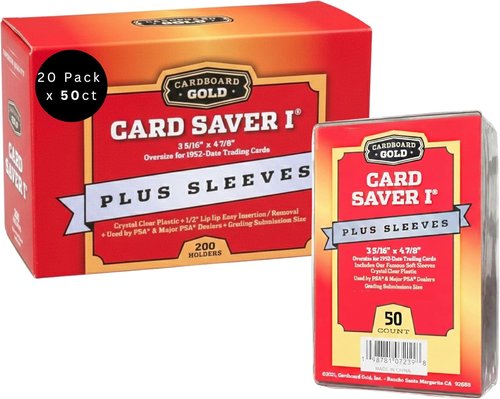 Cardboard Gold Card Saver 1 | 1000 Count Semi-Rigid Trading Card Protectors - PSA-Approved for Baseball & Sports Cards