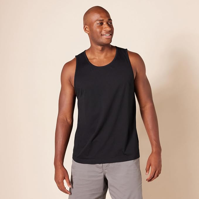 Amazon Essentials Men's Active Quick Dry Tech Stretch Moisture Wicking Lightweight Gym Tank Top