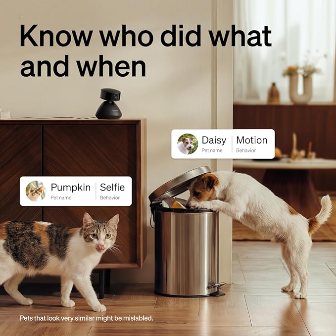PETLIBRO Dog Camera with Phone App, 360�� Auto Tracking Pet Camera Indoor with Phone App for Home Alone Pets, Cat & Puppy Camera with 2-Way Audio, Night Vision, Indoor Camera WiFi