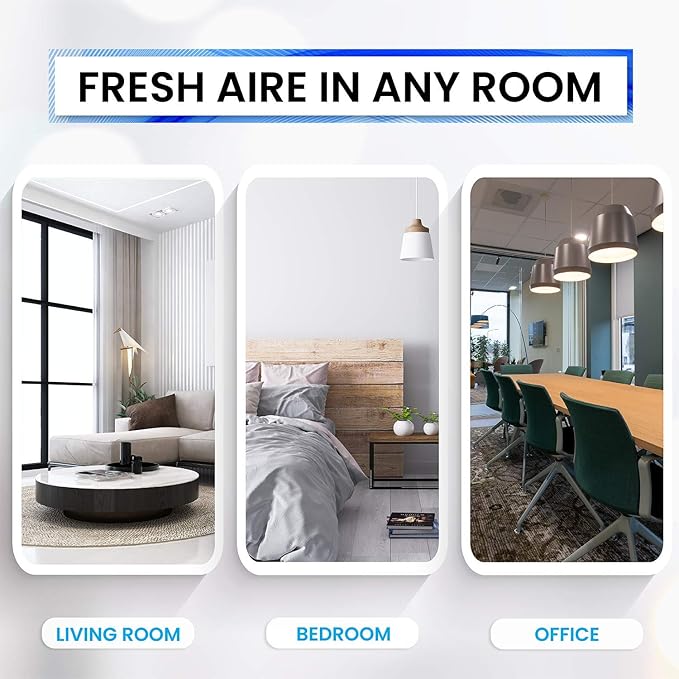 Bluonics Fresh Aire 3-Pack Water Air Washer, Air Revitalizer & Freshener with Night Light 7 LED Changing Colors & White Noise