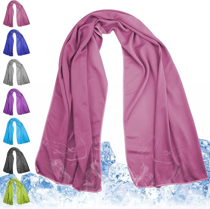 Ice & Sweat Towels, 43.3" x 15.7" - Cooling Neck Wraps for Summer Heat - Quick Cool Down for Gym, Running, Golf, Yoga & Sports